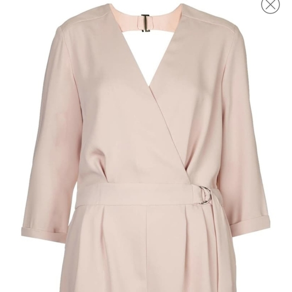 TOPSHOP Minimalist Effortless Wrap Front Romper Size 6 Pink - Picture 9 of 13